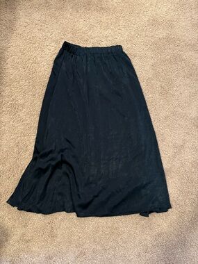 Zara Satin Navy Skirt | Size S